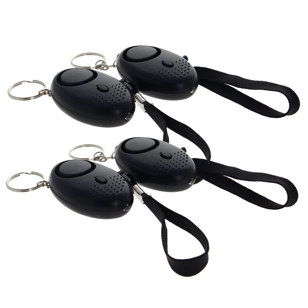 Heyiarbeit Safe Sound Personal Alarm 4 Pack 120DB Personal Security Alarm Keychain with LED Lights, Emergency Safety Alarm for Women, Men, Children, Elderly Black