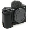 BolinUS ZV-E10 Case, Handmade PU Leather Half Camera Case Bag Cover Bottom Opening Version for Sony ZV-E10 ZVE10 With Hand Strap (Black) view 1