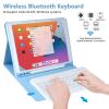 BAIBAO iPad 9th Generation Case with Keyboard 10.2 Inch - Detachable Slim Cover with Pencil Holder, Compatible with iPad 8th/7th Gen, Pro 10.5, Air 3rd (Blue) view 3