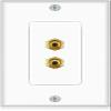 2-Pack Speaker Wire Wall Plate in White. Color Coded Red/White Wall Plate easy to install. Accepts Bare Wire, Speaker Pins or Banana Plugs. view 2