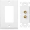 2-Pack Speaker Wire Wall Plate in White. Color Coded Red/White Wall Plate easy to install. Accepts Bare Wire, Speaker Pins or Banana Plugs. view 4