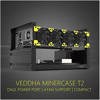 6/8 GPU Aluminum Stackable Open Air Mining Computer Frame Rig Ethereum Veddha (6GPU-T2)