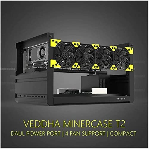 6/8 GPU Aluminum Stackable Open Air Mining Computer Frame Rig Ethereum Veddha (6GPU-T2)