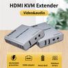 60M USB KVM HDMI Extender with 1080P R/L Audio by CAT5E Cat6 RJ45 Ethernet Cable Transmitter Receiver Audio Video Converter PC Laptop to TV Monitor view 2