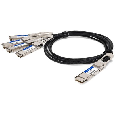 MSA and TAA Compliant 400GBase-CU QSFP-DD 400G to 4xQSFP56 100G PAM-4 Direct Attach Cable (Passive Twinax, 2m)