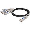 MSA and TAA Compliant 400GBase-CU QSFP-DD 400G to 4xQSFP56 100G PAM-4 Direct Attach Cable (Passive Twinax, 2m) view 1