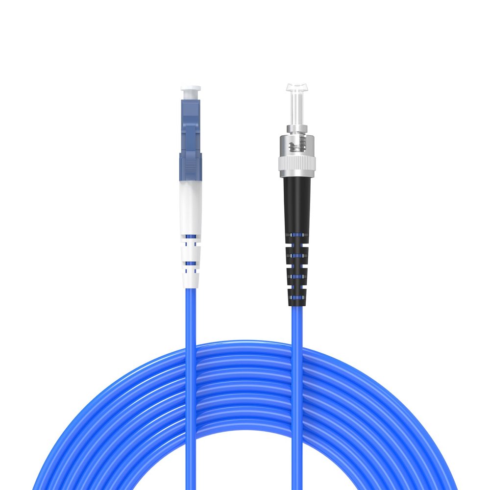 150Meters, LC to ST, Armored Single Mode Simplex Fiber Optic Cables LC-ST Patch Cord Jumper SM SX 492FT Blue