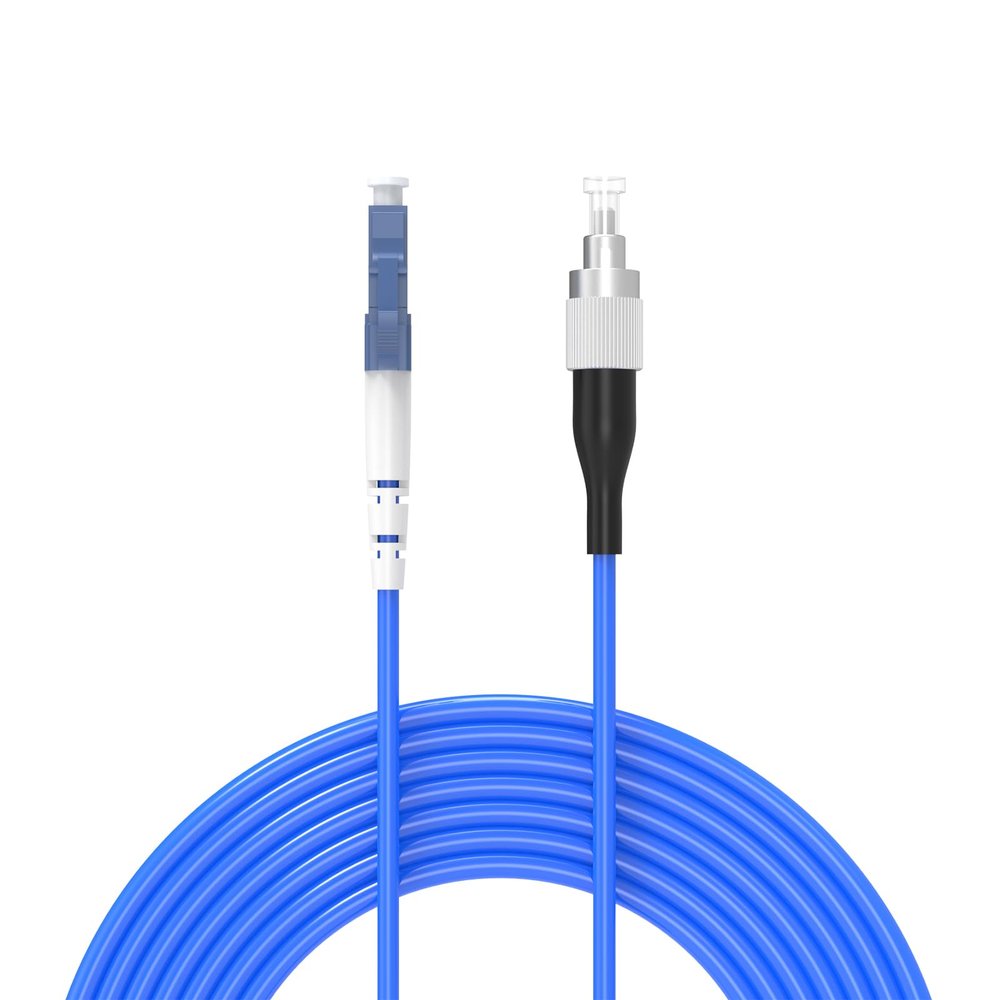 100Meters, LC to FC, Armored Single Mode Simplex Fiber Optic Cables LC-FC Patch Cord Jumper SM SX 328FT Blue