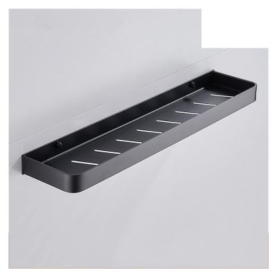Bathroom Black Shelf With Towel Bar, Space Aluminum Corner Shelves Towel Rack with Hook Kitchen Storage Rack TMP1105 (Color : 50cm)