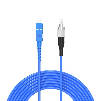 100Meters, SC to FC, Armored Single Mode Simplex Fiber Optic Cables SC-FC Patch Cord Jumper SM SX 328FT Blue