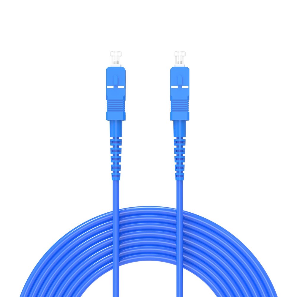 25Meters, SC to SC, Armored Single Mode Simplex Fiber Optic Cables SC-SC Patch Cord Jumper SM SX 82FT Blue