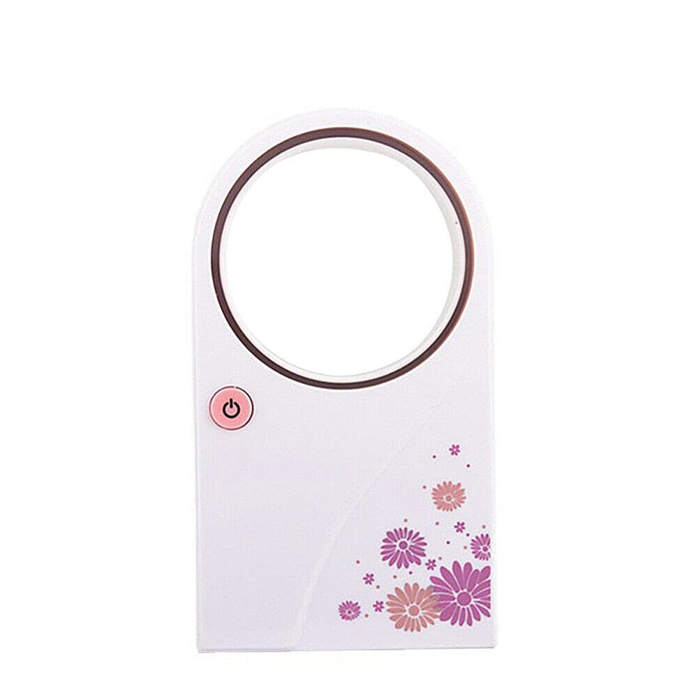 Magik Mini Portable Bladeless USB Desktop Handheld Air Conditioner Cooler Cooling Fan (Pink)