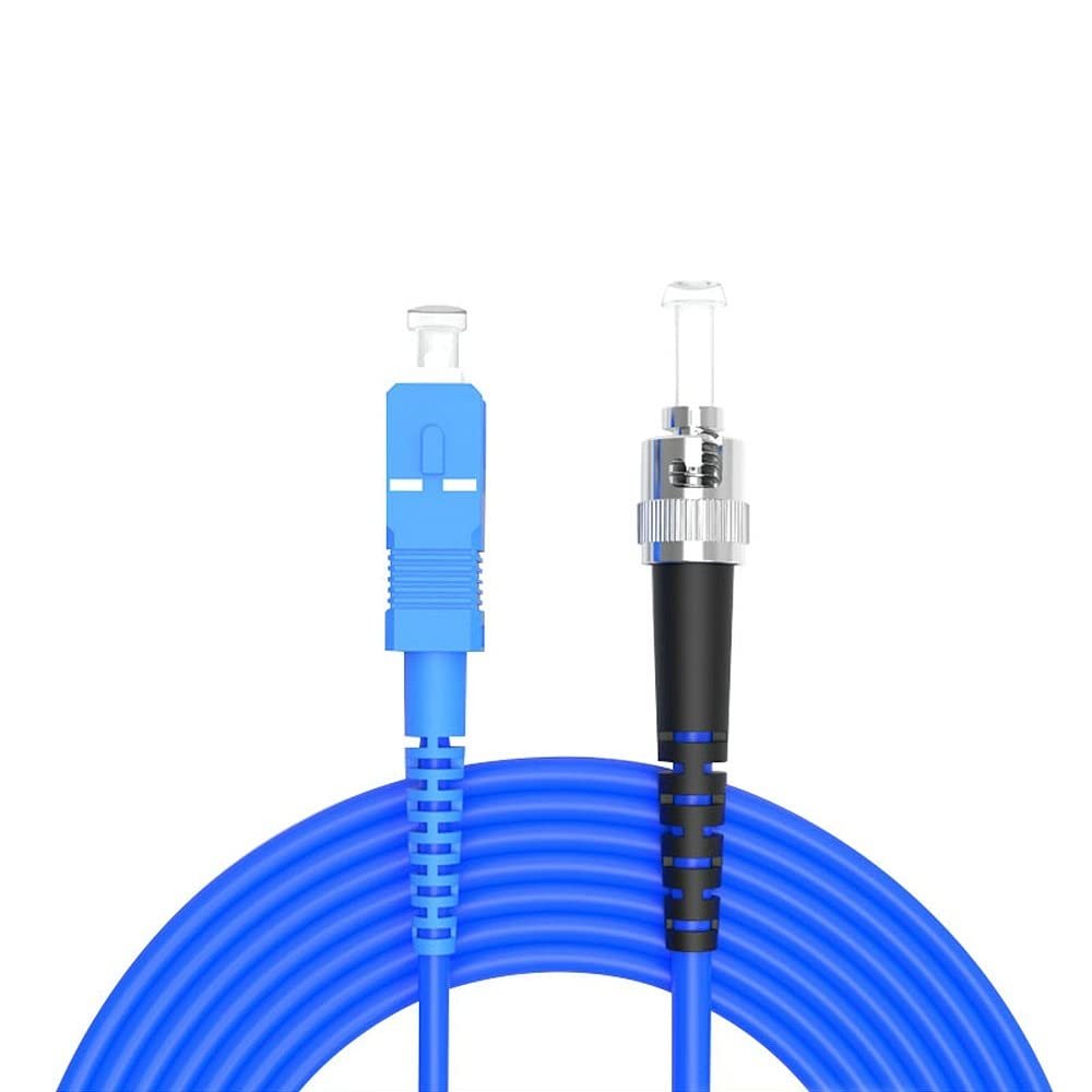 30Meters, SC to ST, Armored Single Mode Simplex Fiber Optic Cables SC-ST Patch Cord Jumper SM SX 98.4FT Blue