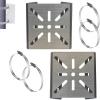 2-Pack Heavy-Duty 430 Stainless Steel Pole Mount Adapter with 4X 100mm Loops - for CCTV Cameras, PTZ Domes, AP Access Points - Indoor/Outdoor, 13KG Load Capacity view 1