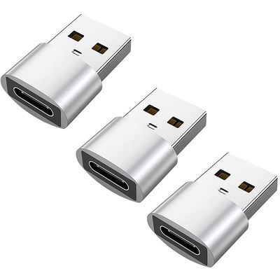 Susnwere (3 Pack) USB Type C Female Connector to USB 3.0 Type A Male Charge Sync Data Adapter (Black)