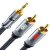 EMK 3.5mm to RCA Stereo Audio Cable - Gold Plated, Aux Male to 2RCA Male, 4ft/2M, Compatible with Smartphones, MP5, Tablets, Speakers, Home Theater, HDTV view 1