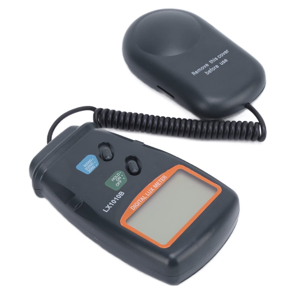 Light Meter Digital Illuminance Meter LX1010B Handheld Luminometer 3-1/2 digits 18mm LCD Photometer Luxmeter Tester Reading Lock Range up to 50000 Lx