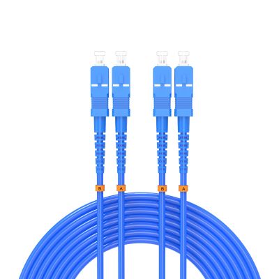 100Meters, SC to SC, Armored Single Mode Duplex Fiber Optic Cables SC-SC Patch Cord Jumper SM SX 328FT Blue