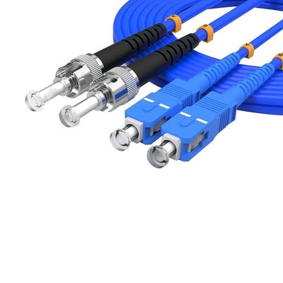 100Meters, SC to ST, Armored Single Mode Duplex Fiber Optic Cables SC-ST Patch Cord Jumper SM SX 328FT Blue