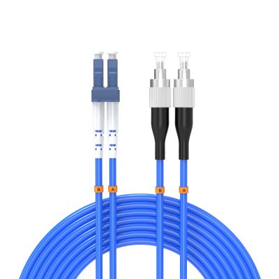 10Meters, LC to FC, Indoor Armored Single Mode Duplex Fiber Optic Cables LC-FC Patch Cord Jumper SM SX 32FT Blue