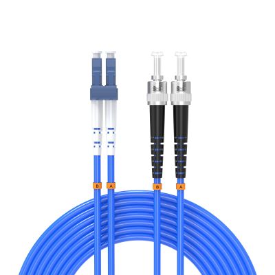 Buacoz 40Meters, LC to ST, Armored Single Mode Duplex Fiber Optic Cables LC-ST Patch Cord Jumper SM SX 132FT Blue