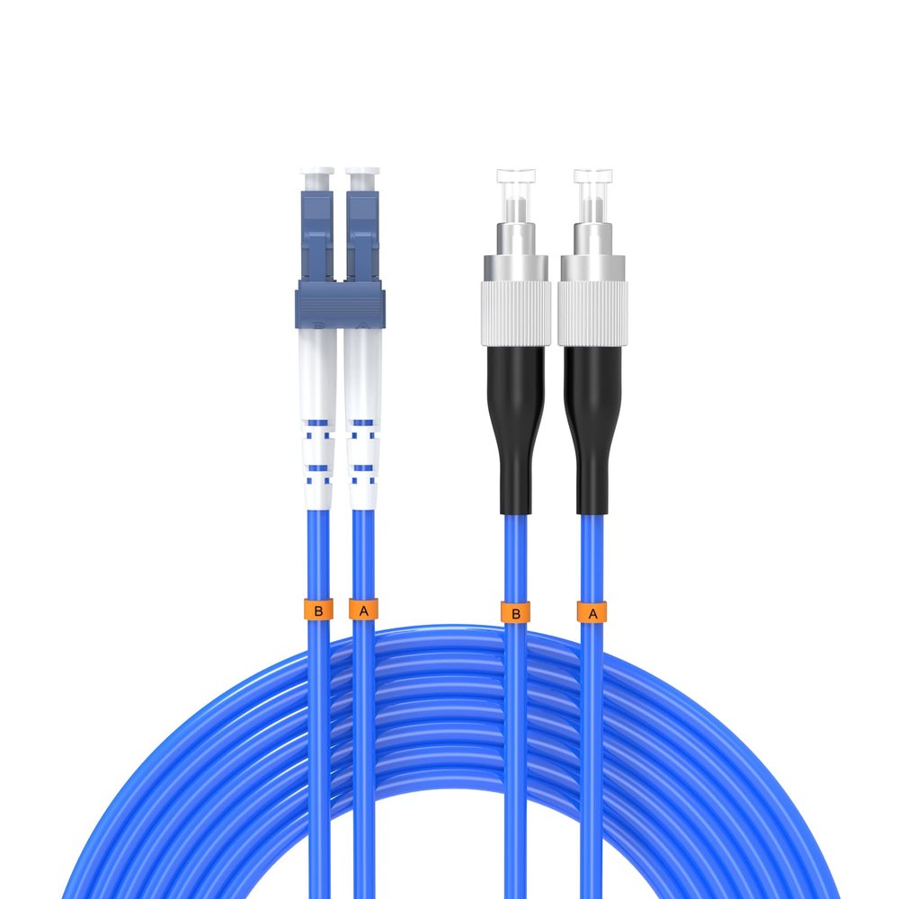20Meters, LC to FC, Armored Single Mode Duplex Fiber Optic Cables LC-FC Patch Cord Jumper SM SX 65.6FT Blue