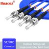 100Meters, ST to ST, Armored Single Mode Duplex Fiber Optic Cables ST-ST Patch Cord Jumper SM SX 328FT Blue view 2