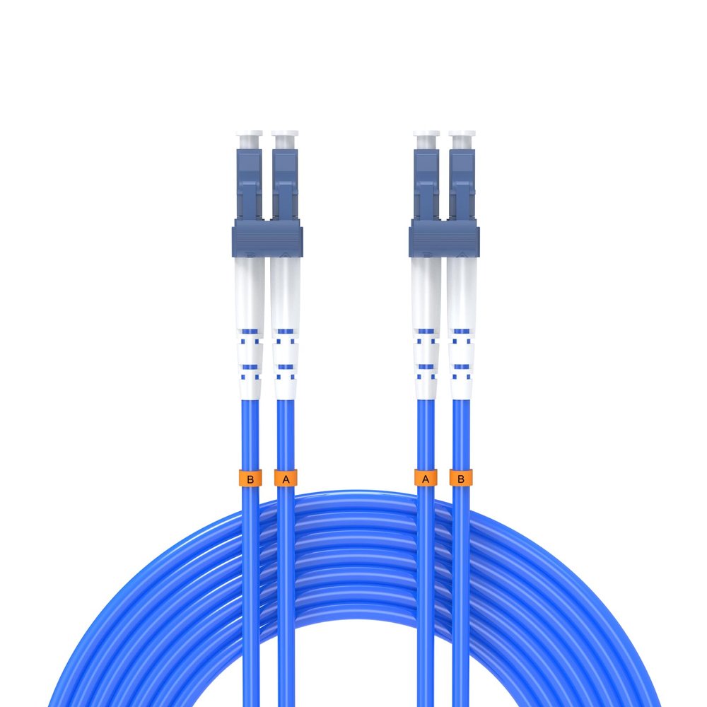 10Meters, LC to LC, Armored Single Mode Duplex Fiber Optic Cables LC-LC Patch Cord Jumper SM SX 32FT Blue