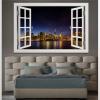 City View Series Self Adhesive Peel And Stick Vinyl Window View Wall Stickers Mural Smashed Wall Art Removable Poster Vinyl decals For Bedroom Living Room Playroom Nursery Office Shop,32'' aq428 view 1
