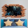 Star Space War Decal for Nursery Boy 3D Hole in Wall Window Decal Smashed Wall Decor Space Vinyl Sticker Boys Room 3D Poster Wall Stickers Mural Smashed Wall Art Removable Poster,32'' ar422 view 1