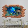 3D Wall Decal Nautical Nursery Decor 3D Depth Illusion Underwater Hole Wall Decor Wall Stickers Mural Smashed Wall Art Removable Poster Vinyl decals For Bedroom Living Room Playroom Nursery,32'' ar422 view 1