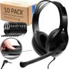Barks Classroom Headphones With Microphone (10 Pack) - On-Ear Bulk Headphones With Microphone: Best for Students K-12 Schools (Rotating Boom Mic, Good Recording Quality, Durable Design, Easy-to-Clean) view 1