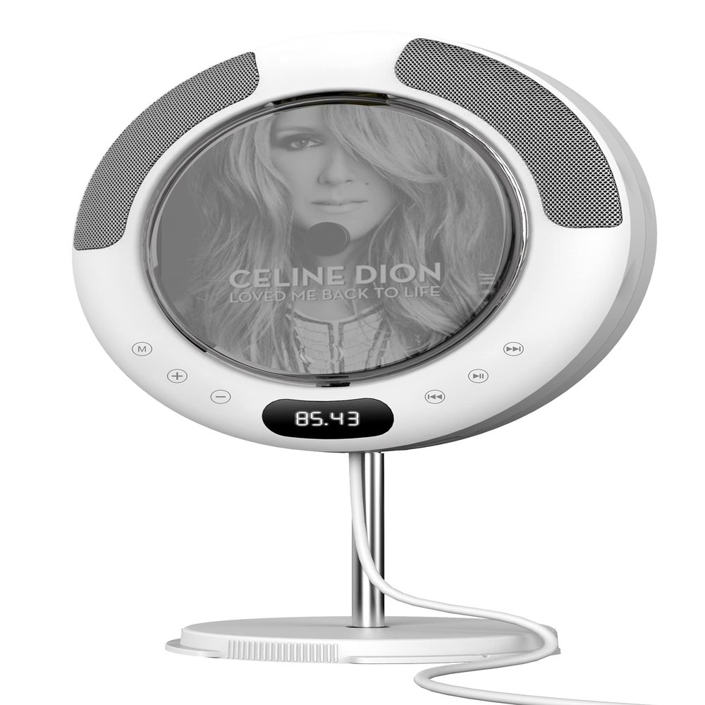 Portable CD Player with Bluetooth, FM Radio, Wall Mounted and Desk Stand CD Music Player Home Audio Boombox with Remote Control, Built-in HiFi Speakers, Support CD, USB, AUX Input/Output