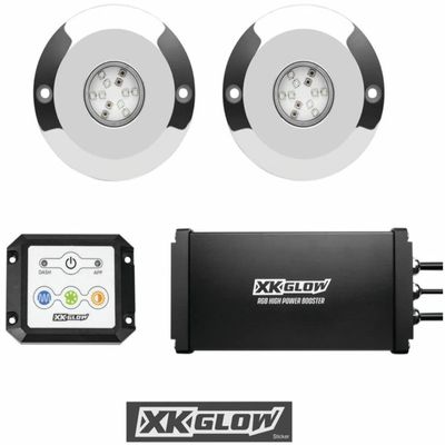 2pc 48W RGB Underwater Light Kit Smartphone App for Boat Marine Wake Transom Light