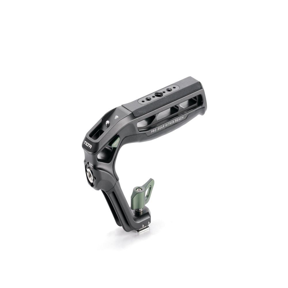 Tilta Xeno Top Handle for Filmmakers & Cameras - Black | Aluminum Alloy and Silicone Build | 1/4-20 and 3/8-16 Threads w/Locating Points | Safety Release Pin | Comfortable Handling (Cold Shoe)