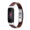 TryBest Watch Bands Compatible with Fitbit Luxe,Fashion Lightweight Metal+Leather Strap Bands Retro Replacement Accessories Bands Adjustable 6.2-7.8 inch for Women Men - Brown view 1