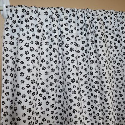 lovemyfabric Cotton Animal Paw Prints Decorative Curtain Panel 58" Wide Home Window Dcor Bedroom Kitchen Classroom Rv Cabin Hotel Window Treatment (36" Tall, Tiny Paw Black on White)