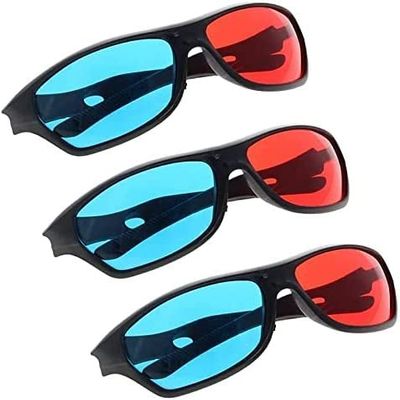 Hegebeck Red-Blue 3D Style Glasses for 3D Movies on TV Games Light Simple Design 3D Viewing Glasses Anaglyph Glasses 3Pcs