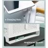 YRHH Router Storage Box, Cable Management Box, Cable Cord Organizer Hiding Box, Set-top Box Rack, Desktop Double-Layer Hollow Heat Dissipation Cable Management Box,Large Storage Holder Desk-Grey view 3