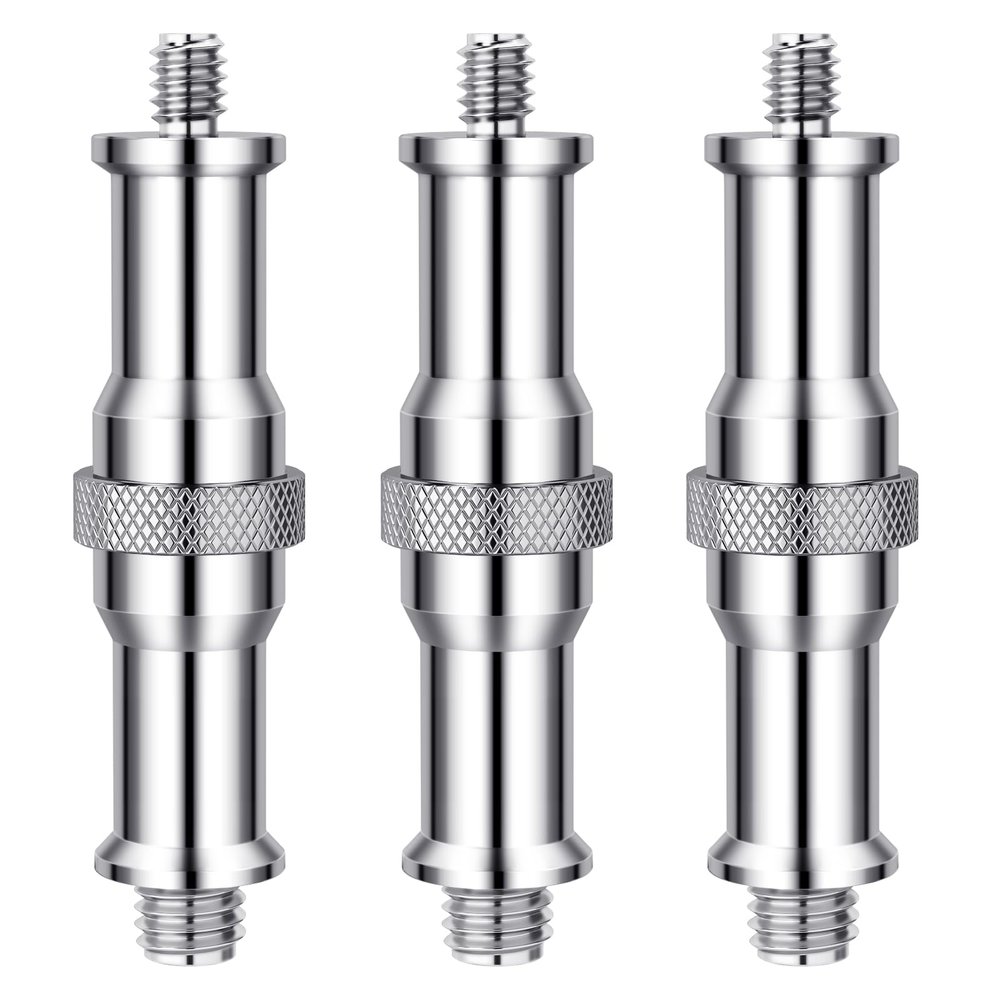 NEEWER Pack of 3 Standard 1/4 to 3/8 Inch Metal Converter Thread Adapter Spigot Stud for Studio Light Stand, Hotshoe/Coldshoe Adapter, Ball Head, Wireless Flash Receiver, Trigger - ST23