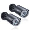 BNT Dummy Fake Security Camera, with One Red LED Light at Night, for Home and Businesses Security Indoor/Outdoor (2 Pack, Black) view 1