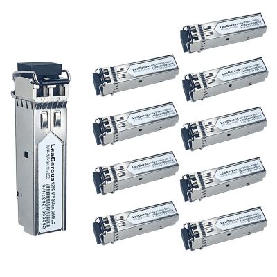 10Pcs Multi-Mode SFP 1.25 Gigabit Network Transceiver Module, LC Duplex 1000BASE-SX Dual Fiber SFP 500m 850nm