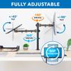 Mount-It! Laptop Desk Mount with Monitor Arm, Dual Laptop and Monitor Stand, Fully Adjustable, VESA Compatible, Ventilated Tray, Fits 13-32" Screens and Laptops up to 17", Clamp & Grommet Base view 3