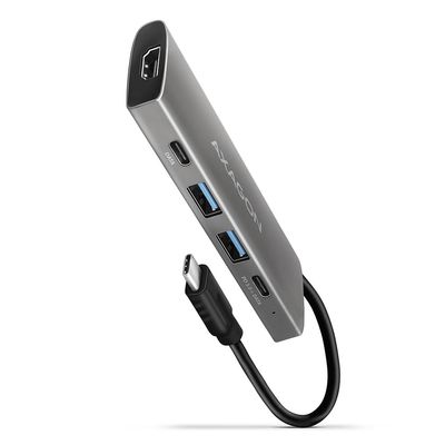 AXAGON Compatible HMC-5G2 Multiport-Hub, USB 3.0, HDMI, Gbit-LAN, 2X USB-A, 2X USB-C