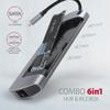 AXAGON HMC-6M2 Station d'accueil USB 3.2 Gen 1 (3.1 Gen 1) Type-C Aluminium view 2