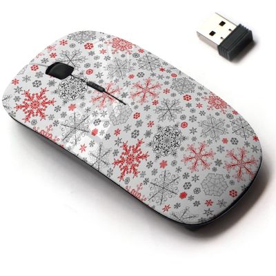 2.4G Wireless Mouse with Cute Pattern Design for All Laptops and Desktops with Nano Receiver - Christmas Big Small