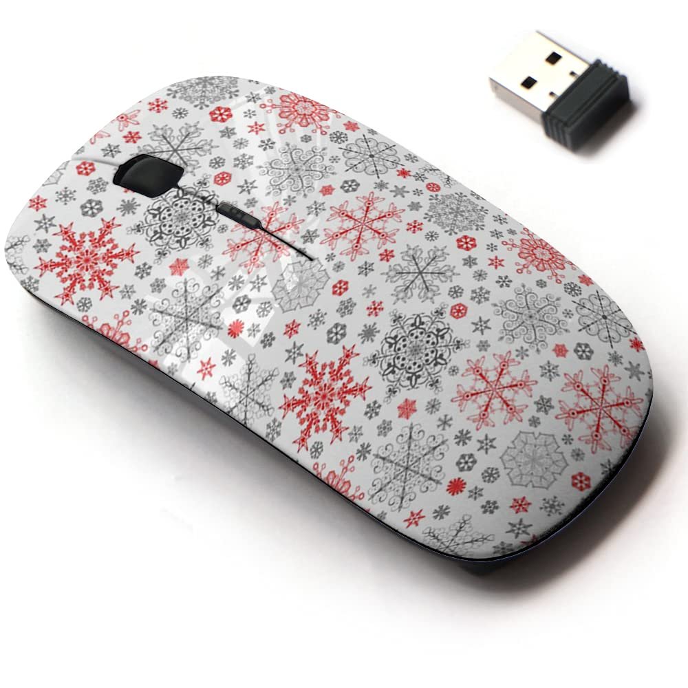 2.4G Wireless Mouse with Cute Pattern Design for All Laptops and Desktops with Nano Receiver - Christmas Big Small