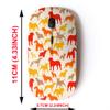 2.4G Wireless Mouse with Cute Pattern Design for All Laptops and Desktops with Nano Receiver - Dogs Silhouette Colorful view 2