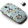 2.4G Wireless Mouse with Cute Pattern Design for All Laptops and Desktops with Nano Receiver - Snow Sport Cartoon view 1