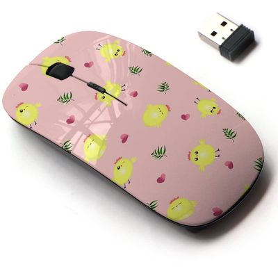 2.4G Wireless Mouse with Cute Pattern Design for All Laptops and Desktops with Nano Receiver - Chicks Green Branch
